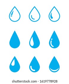 water drop set, blue drop buttons