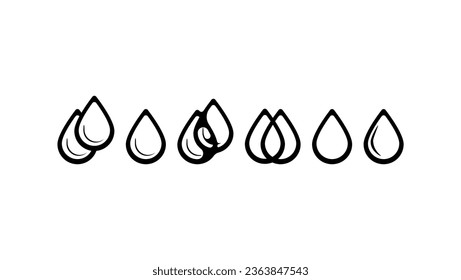 conjunto de caída de agua, vector de alta calidad