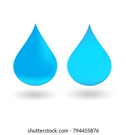 water drop set icon logo. shape liquid blue color on white background. Drop logo Symbol. Modern 3D design signs on White Background. vector icon illustration - Vector