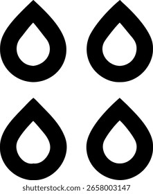 Gota de agua set line art aislado sobre fondo blanco