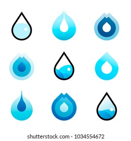 Water drop. Set of modern icon design logo elements. Best for identity and logotypes