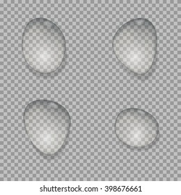 Water drop set on transparent background. Vector illustration