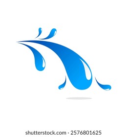 Water drop with shadow design vector