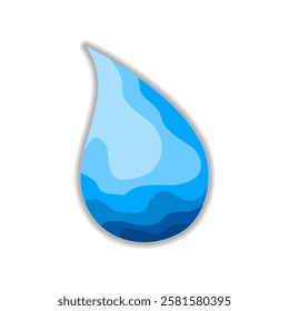 Water drop with shadow icon design