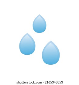 Water drop shape. Blue water drops set. Water or oil drop. Raindrop Vector Illustration on White Isolated Background. Flat and Gradient Style.