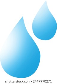 Water drop shape. Blue water drops 