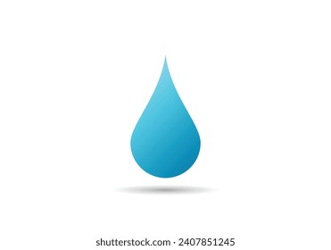 Water drop shape. Blue water drop icon. droplet of water Vector icon