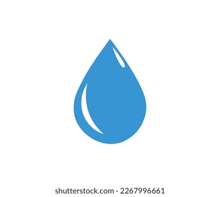 Water drop shape. Blue water drop logo design. Water or oil drop. Fresh rain water droplet flat icon vector design and illustration.

