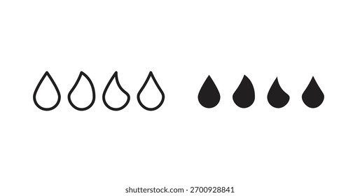 Wassertropfen Form Symbolzeile. eps 10, Vektorgrafik