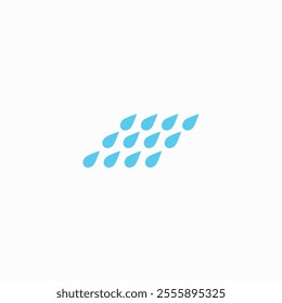 Water drop shape icon set. Rain drop icon symbol silhouette. Various shapes of water drops, water and rain simple icon. Plumbing logo. 