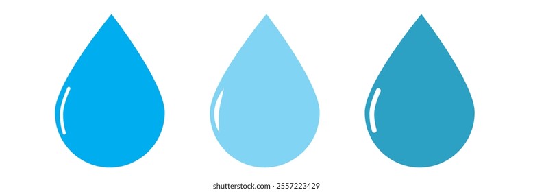 Water drop shape icon set. Blood icon symbol silhouette. Various shapes of water drops, water and rain simple icon