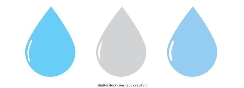 Water drop shape icon set. Blood icon symbol silhouette. Various shapes of water drops, water and rain simple icon
