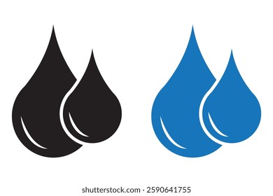 Water drop shape icon set. Blood icon symbol silhouette. Various shapes of water drops, water and rain simple icon. Plumbing logo. Blood or oil drop . 1176