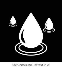 Water drop shape icon set. Blood icon symbol silhouette. Various shapes of water drops, water and rain simple icon. Plumbing logo. Blood or oil drop. Water drop on hand . Design eps 10. 