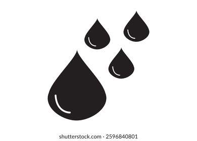 Water drop shape icon set. Blood icon symbol silhouette. Various shapes of water drops, water and rain simple icon. Plumbing logo. Blood or oil drop. Vector illustration