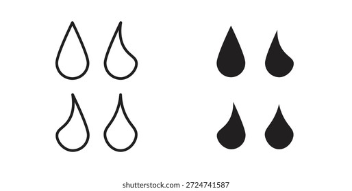 Vectores simples del icono de la forma de la gota de agua en negro, convenientes para los proyectos