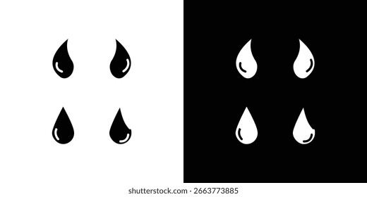 Water drop shape icon symbol collection. Flat vector stock illustration.