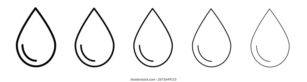 Water drop shape icon Symbol concept for web design.simple line vector icon. logo illustration.