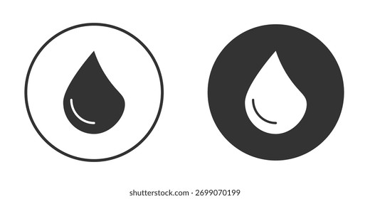 Water drop shape icons collection. Filled flat icons