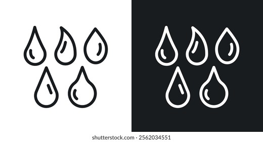 Water drop shape icons. vector set in black colors