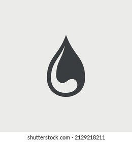 Water drop shape isolated on white background