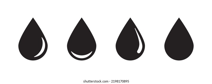 Water drop shapes and oil drop flat vector illustration.