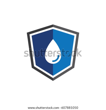 Water drop shield logo design