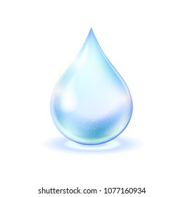 Water drop shining icon. Nature.Concept Skin Care Cosmetic. Elegant and stylish Background. Shining blue substance drop. Vector illustration.