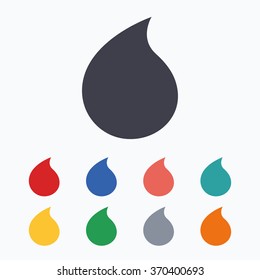 Water drop sign icon. Tear symbol. Colored flat icons on white background.