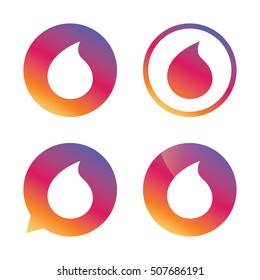 Water drop sign icon. Tear symbol.