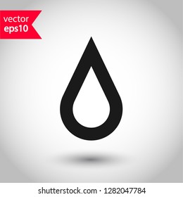 Water drop sign. Petroleum vector icon. Oil drop icon. Ink drop icon.  Tear drop symbol. EPS 10 flat sign.