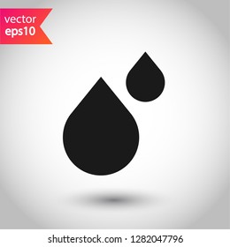 Water drop sign. Petroleum vector icon. Oil drop icon. Ink drop icon.  Tear drop symbol. EPS 10 flat sign.