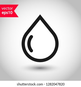 Water drop sign. Petroleum vector icon. Oil drop icon. Ink drop icon.  Tear drop symbol. EPS 10 flat sign.