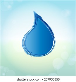 Señal de caída de agua. Símbolo de vector