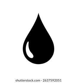 Water drop silhouette icon vector flat design on white background