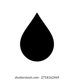 Silhueta de gota de água ícone vetor ilustração no fundo branco