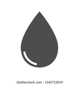 Water drop silhouette vector icon isolated on white background. Water drop flat icon for web, mobile apps and user interface design