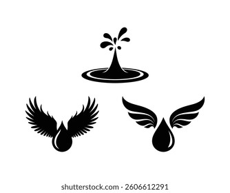 Water Drop Silhouettes Vector - Natural Liquid Concepts
