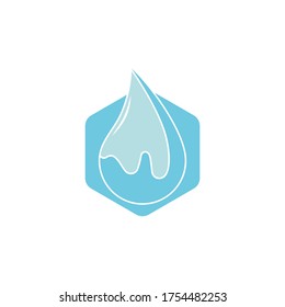 water drop simple geometric clear design symbol logo vector