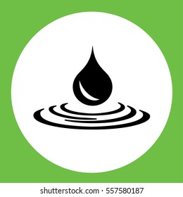water drop simple icon in circle
