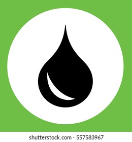 water drop simple icon in circle