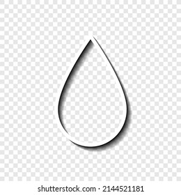 El vector de icono de caída de agua es simple. Diseño plano. Blanco con sombra en la cuadrícula transparente.ai