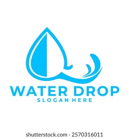 Water drop simple vector logotype.