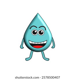 Water drop with smiley face