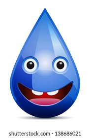 Water Drop Smiling Face Emoticon On Stock Vector (Royalty Free) 138686021