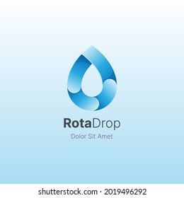 Water drop with smooth gradient logo