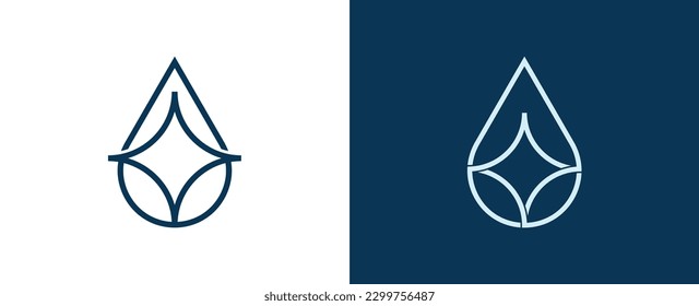 Colocación de agua con logotipo de spa Sparkle Símbolo de signo de icono Elemento Diseño. Atención de salud, Salón de belleza, Logotipo Boutique. Plantilla de ilustración de vector