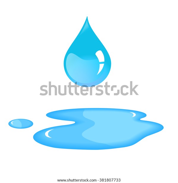 水滴和溢出 蓝色的水滴和漏水 在矢量中隔离的水滴 水滴在白色背景 库存矢量图 免版税