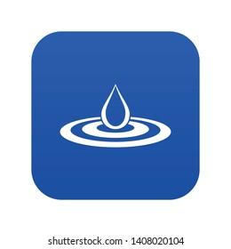 Water drop and spill icon digital blue for any design isolated on white vector illustration