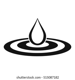 Water drop and spill icon. Simple illustration of drop vector icon for web design